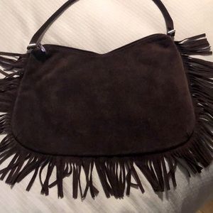 NWOT Bergé suede leather fringed purse